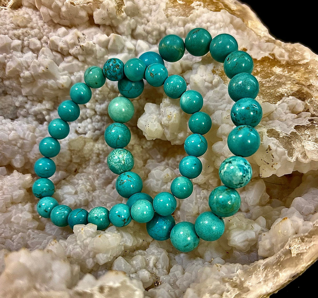 Reiki-Infused Natural Turquoise Howlite Bracelet for Calm Communication, Stress Relief & Inner Harmony (8mm & 10mm)