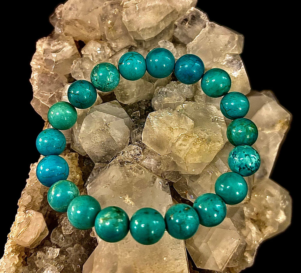 Reiki-Infused Natural Turquoise Howlite Bracelet for Calm Communication, Stress Relief & Inner Harmony (8mm & 10mm)