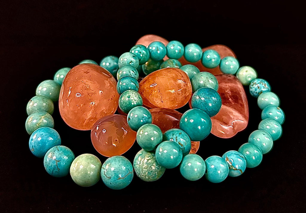 Reiki-Infused Natural Turquoise Howlite Bracelet for Calm Communication, Stress Relief & Inner Harmony (8mm & 10mm)