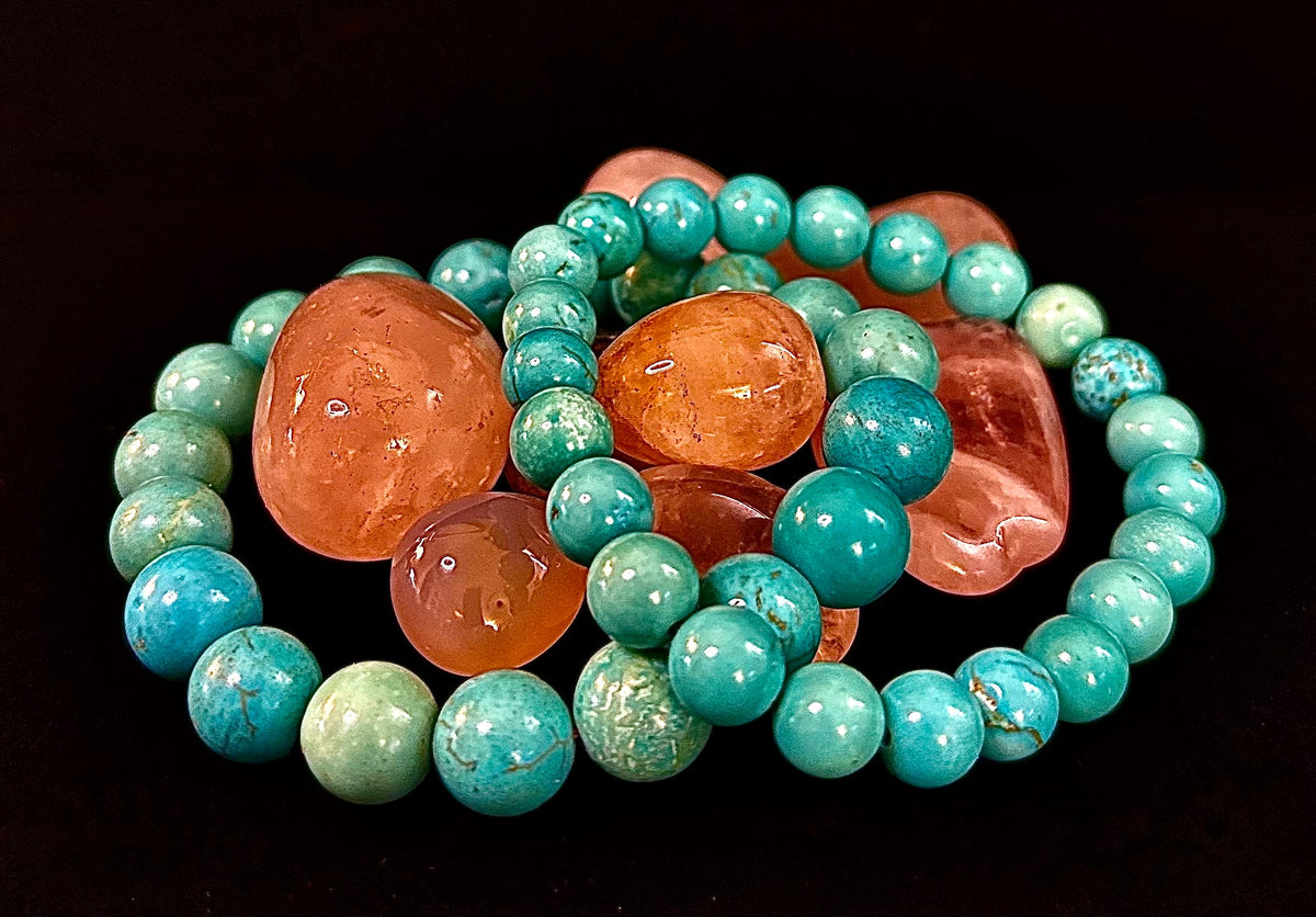 Reiki-Infused Natural Turquoise Howlite Bracelet for Calm Communication, Stress Relief & Inner Harmony (8mm & 10mm)