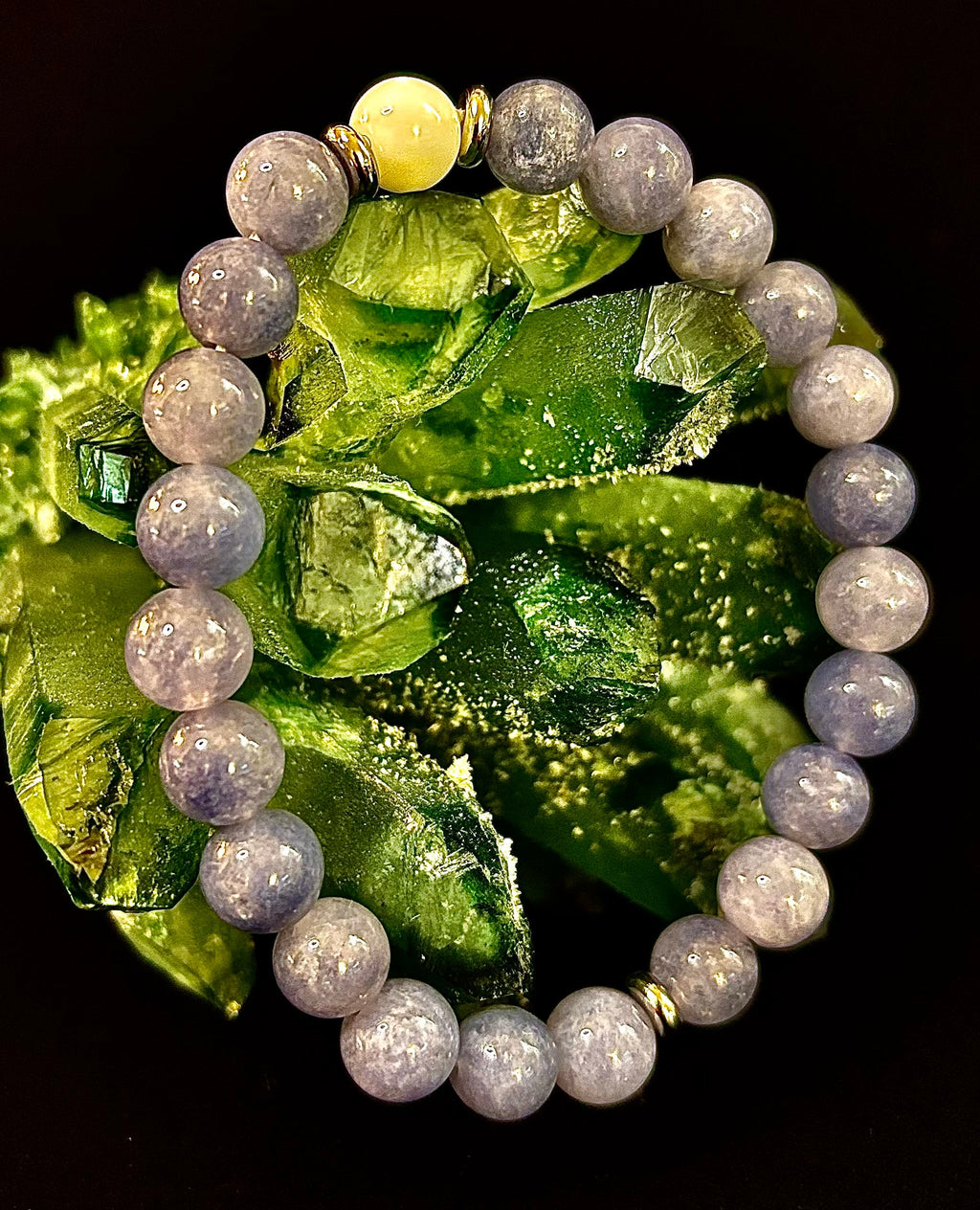 Angelic Harmony Bracelet – Angelite & White Porcelain Stone (Reiki-Infused | Medium Wrists)