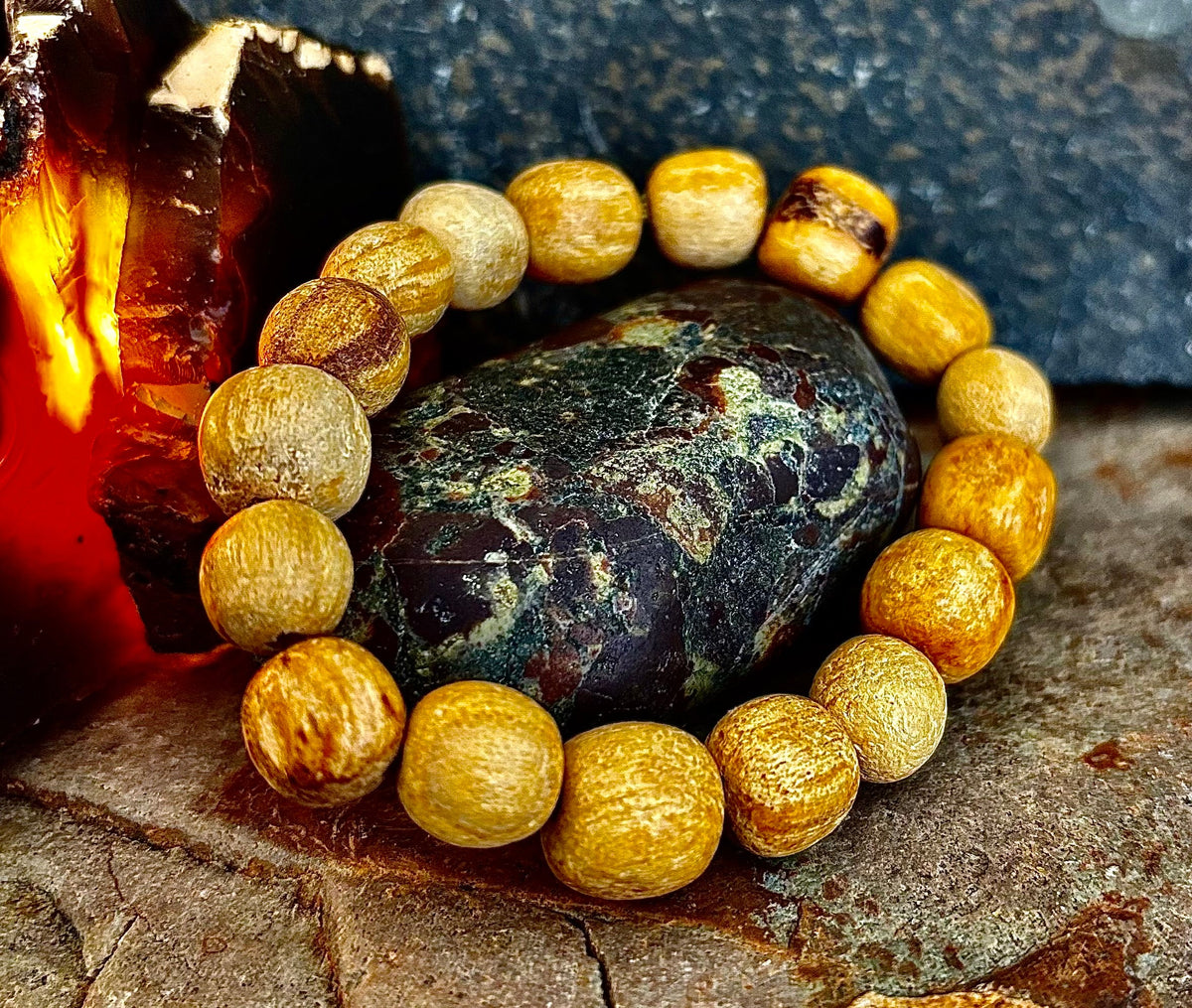 Palo Santo Beaded Bracelet – Cleansing Energy, Calm & Grounded Balance