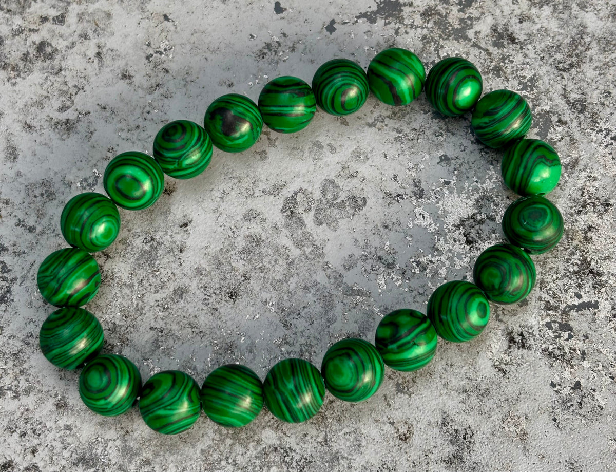 Reiki-Infused Natural Malachite Bracelet for Deep Transformation, Aura Protection & Emotional Healing (8mm & 10mm)