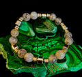 Dragon Vein Agate with Silver Spacers - 8"-8.5" - Large and XL Wrists