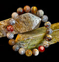 Reiki-Infused Natural Mexican Agate Bracelet for Balance, Harmony & Earth Grounding (8mm)