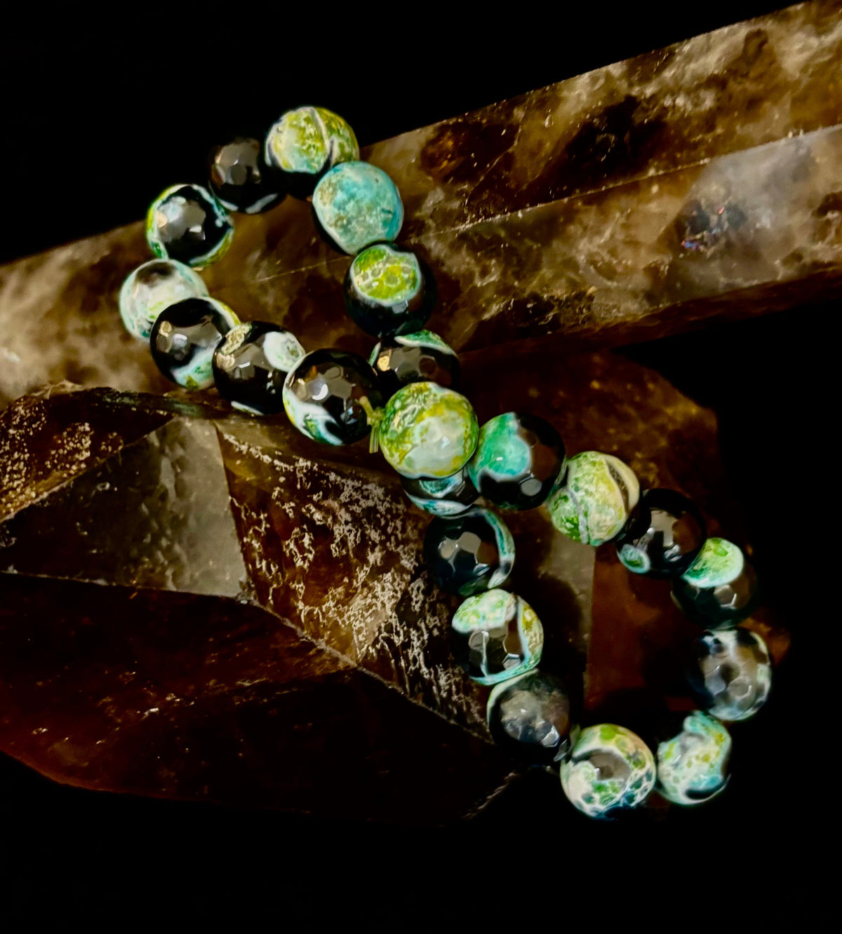 Green Ocean Jasper Energy Bracelet – 10mm Natural Ocean Jasper Bracelet for Grounding & Positive Energy