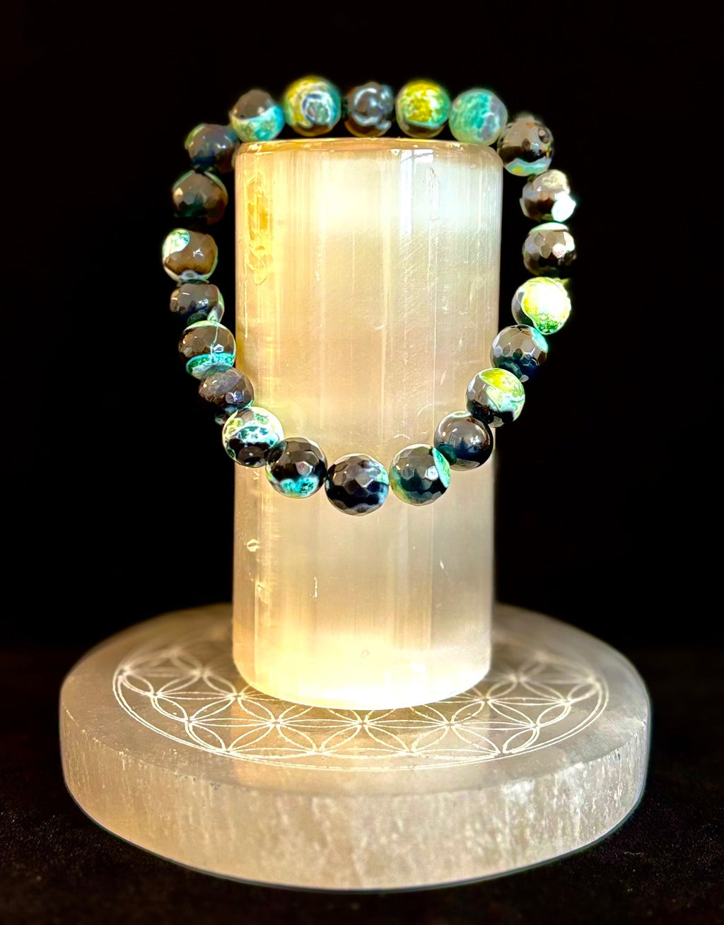 Green Ocean Jasper Energy Bracelet – 10mm Natural Ocean Jasper Bracelet for Grounding & Positive Energy