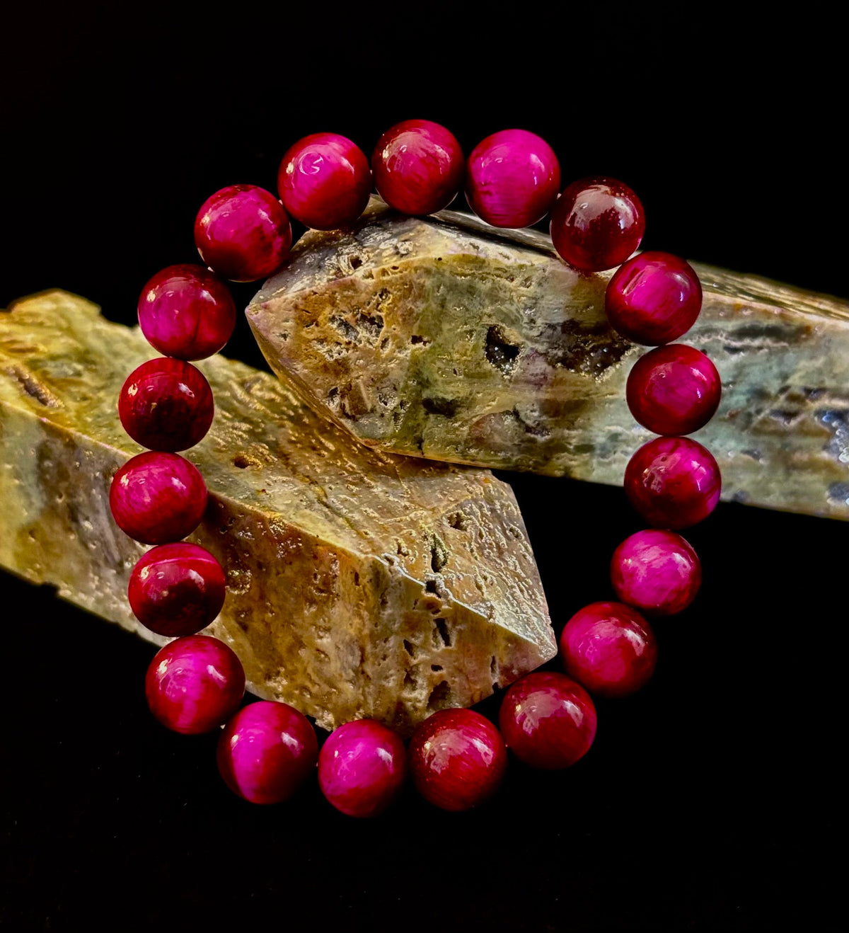 Pink Tiger Eye Power Bracelet – Confidence, Passion & Bold Energy | Reiki-Infused Gemstone Bracelet (8mm & 10mm)