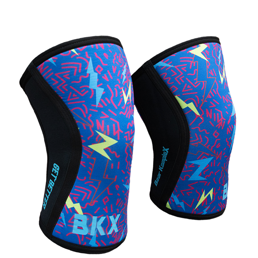 Bear KompleX Knee Sleeves - Lightning with REVERSIBLE Blue