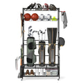 Mobile Sports Equipment Organizer with Golf Bags Storage and Club Rack