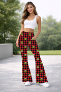 PLAID MEAN-HOLIDAY RUN-YOGA FLARE PANTS