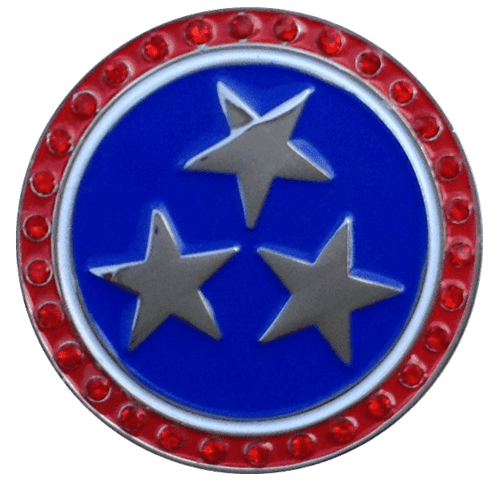 Patriotic Stars Crystal Ball Marker & Hat Clip by ReadyGOLF
