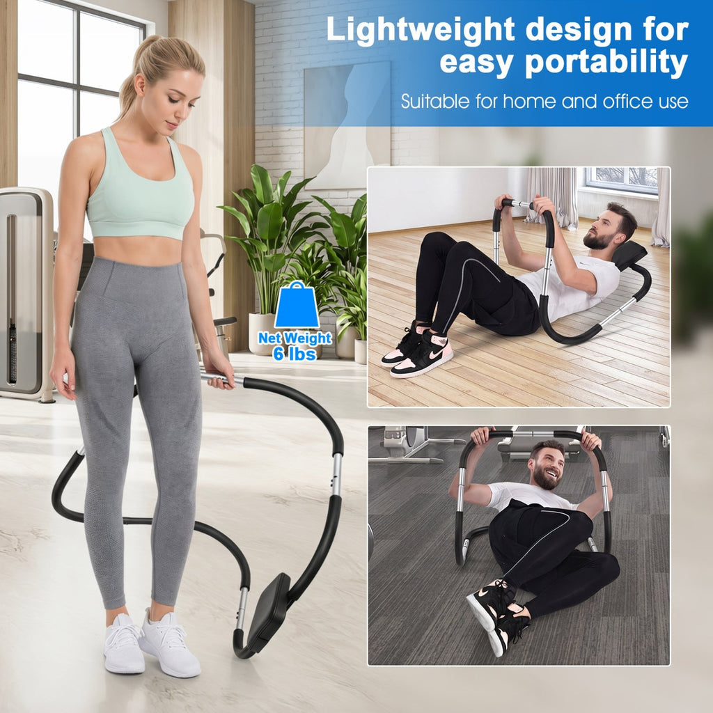 Portable AB Trainer with Headrest and Foam Handles