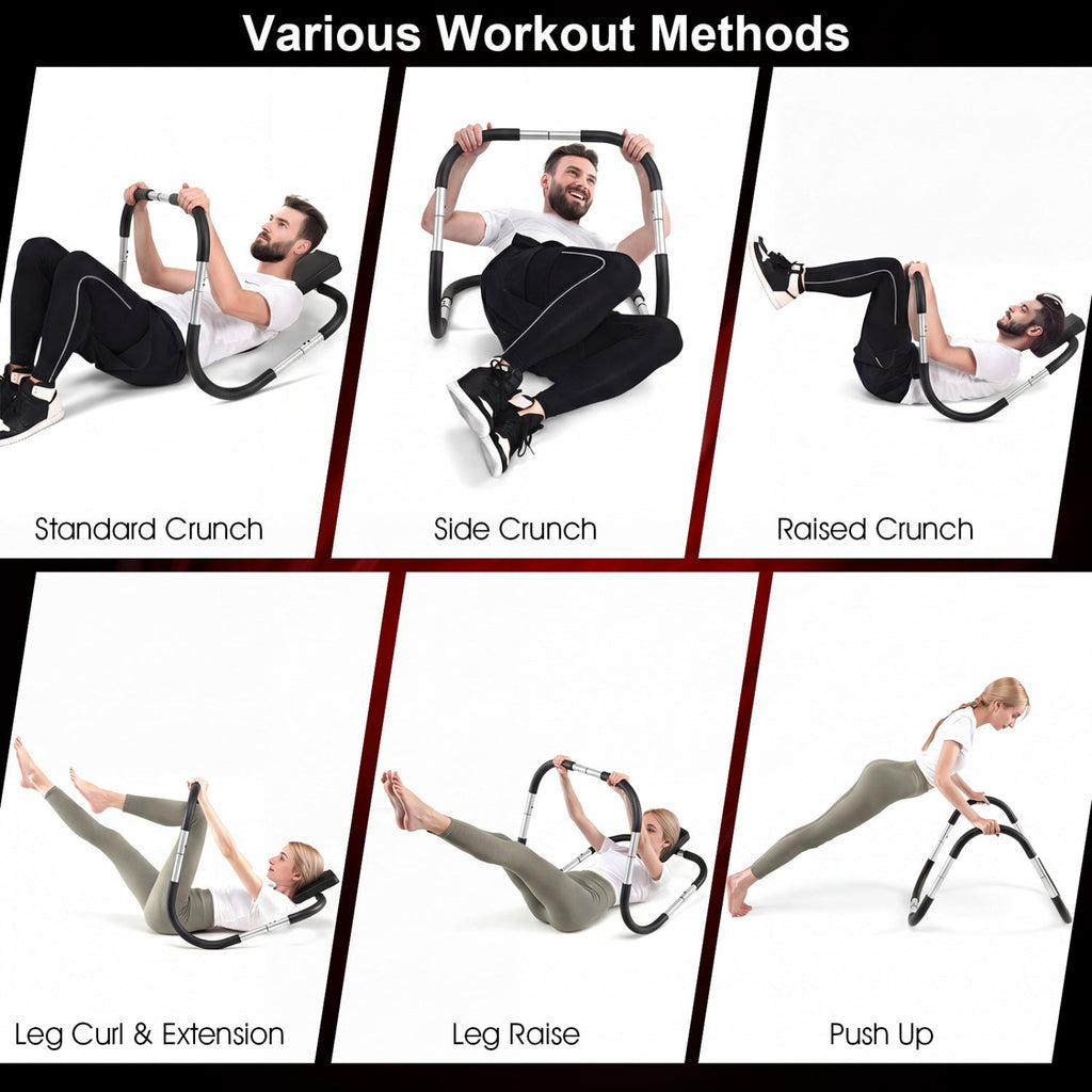 Portable AB Trainer with Headrest and Foam Handles