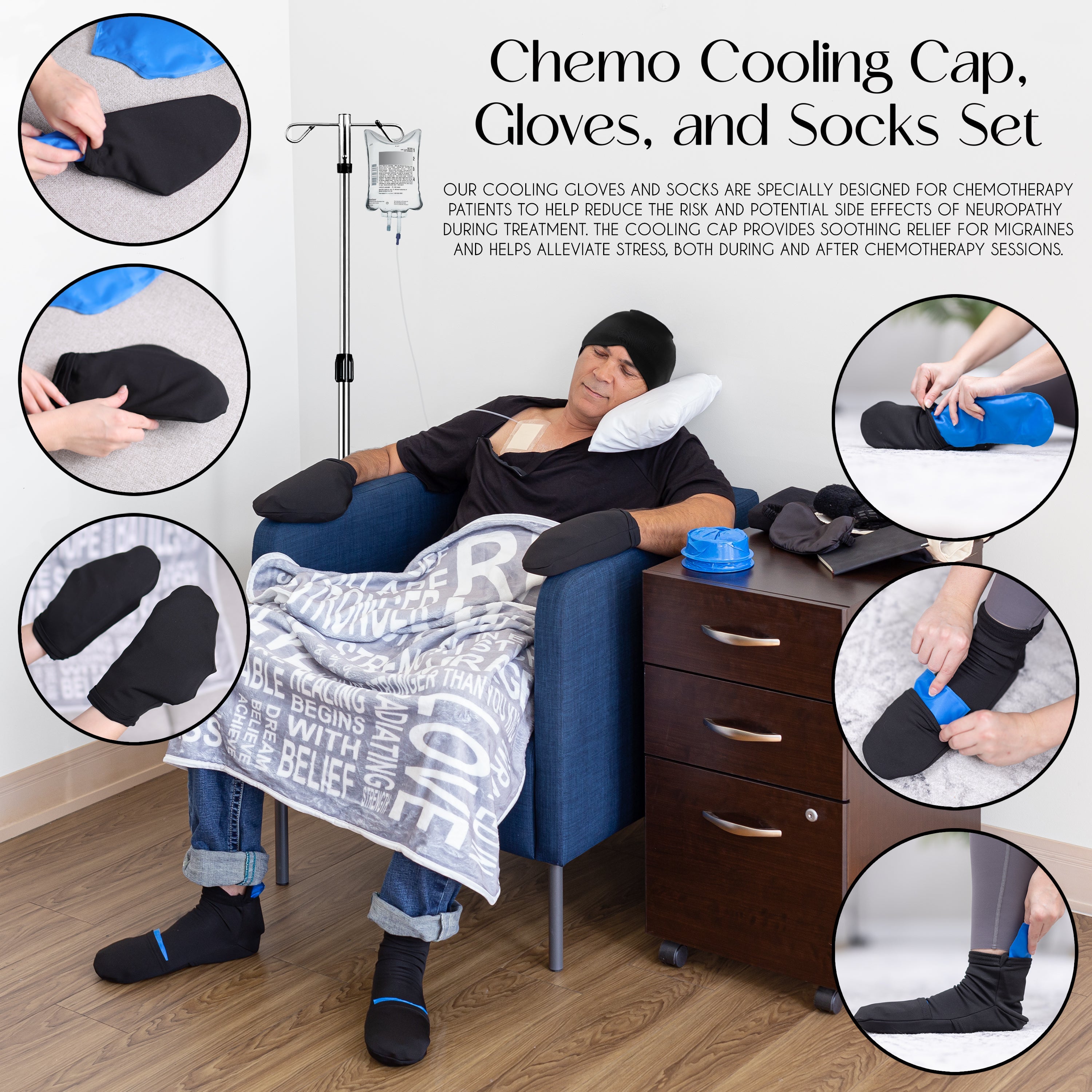 Rise Up and Recover - Chemo Cold Therapy Kit - Chemotherapy Comfort Care Package for Women and Men