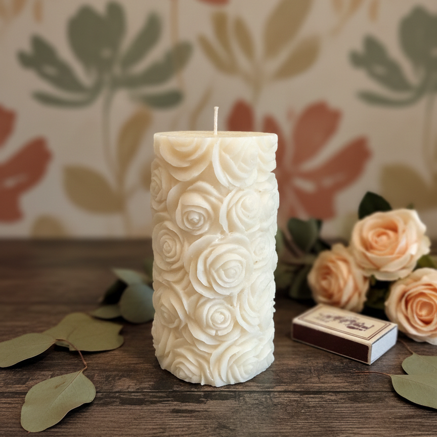 Botanical Rose Candle