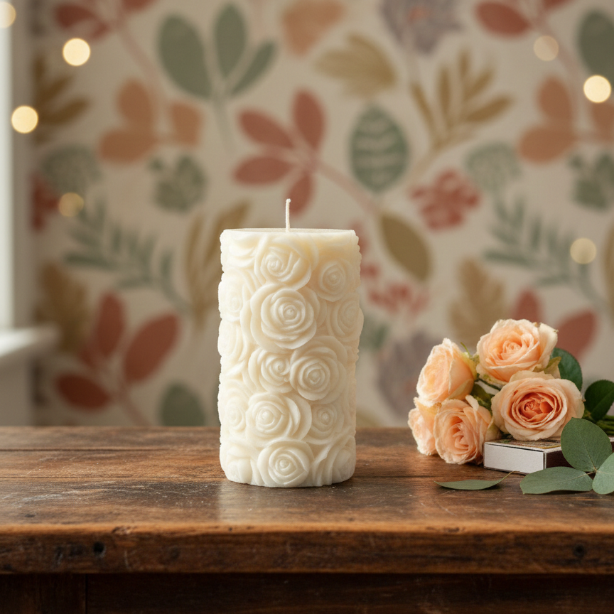 Botanical Rose Candle