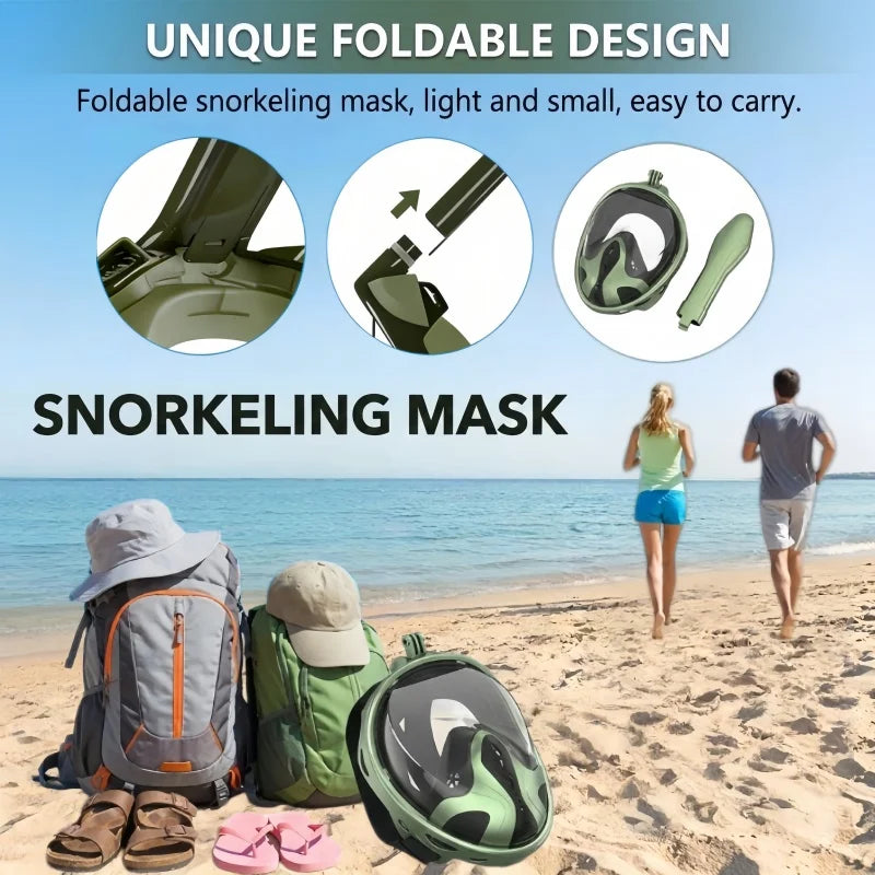 Professional Snorkeling Diving Mask Underwater Scuba Full Face Snorkel Mask Anti Fog Goggles for Kids Adult Swimming Equipment