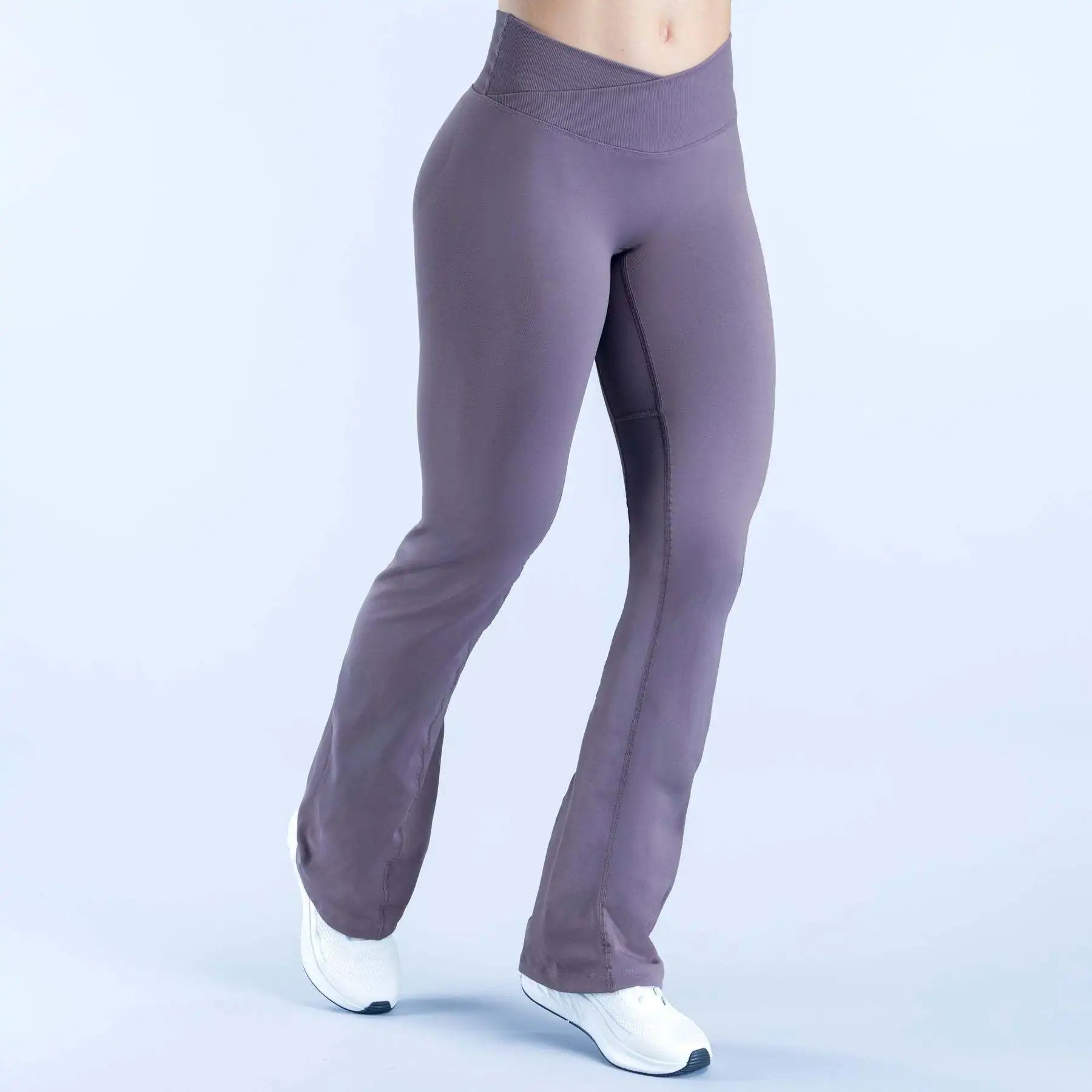 NCLAGEN Vision Flares Women Seamless Gym Yoga Pants High Cross Waist Fashion Sports Leggings Fitness Wide-leg Workout Trousers