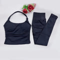 Women's Halter Top And Sports Leggings Gym Workout Set Two-Piece Pilates Clothes Yoga Outfits Impact Fitness Pants Set