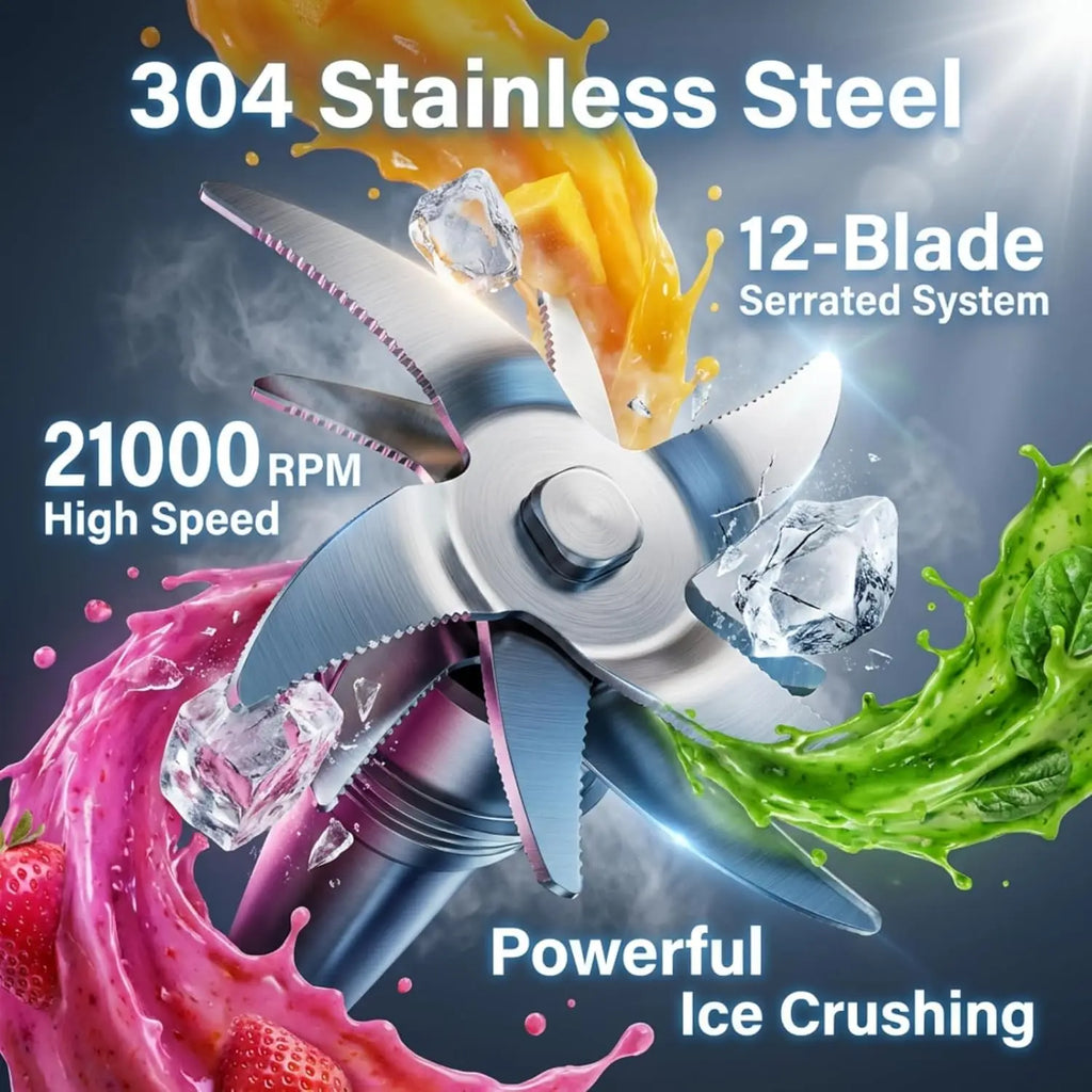 New Portable Juice Maker Blender for Shakes Smoothie 580ML Durable Juicer Steel Blades 2 in 1 Blender Bottle Smoothie Extractor