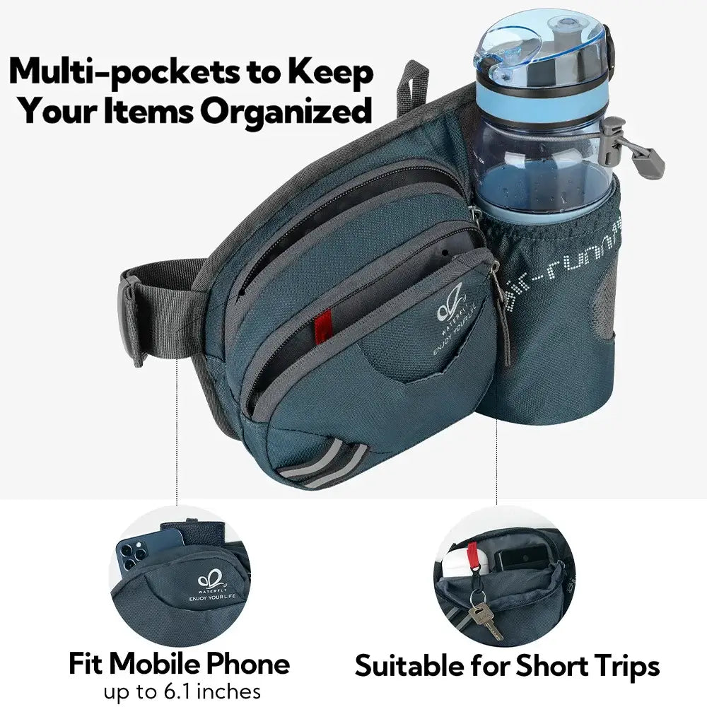 Hiking Waist Bag with Water Bottle Holder Running & Travel