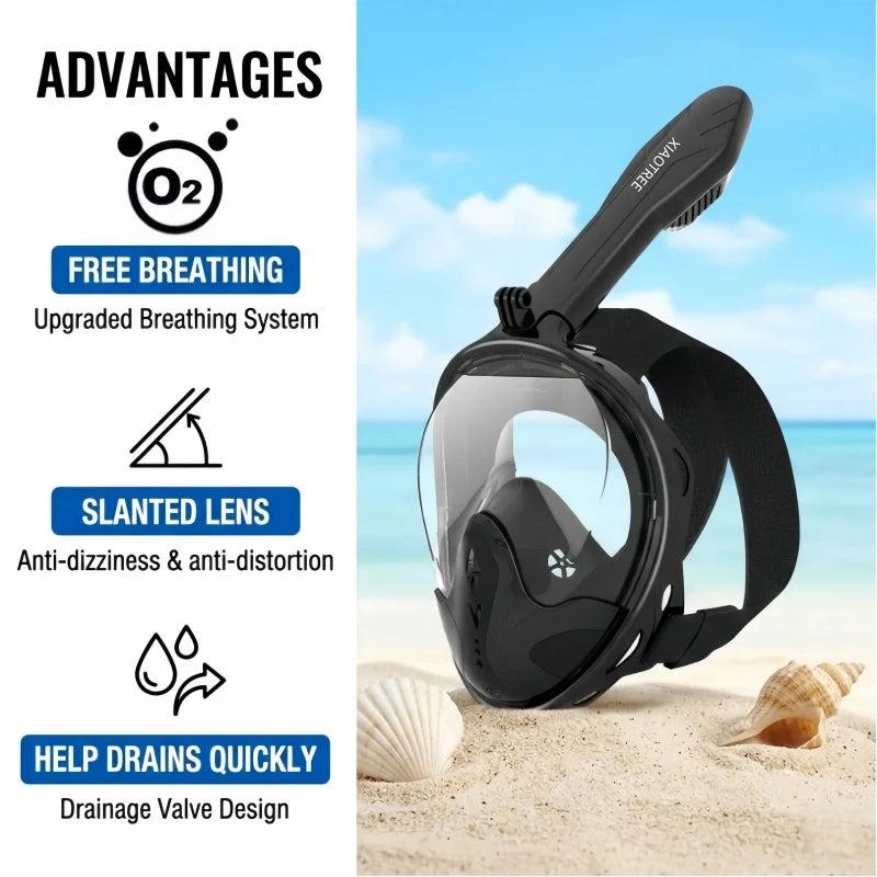 Professional Snorkeling Diving Mask Underwater Scuba Full Face Snorkel Mask Anti Fog Goggles for Kids Adult Swimming Equipment