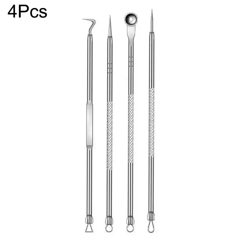 4-11 pcs Ingrown Hair Tweezers Acne Blackhead Removal Needles Black Dots Cleaner Deep Cleansing Pore Cleaner Face Skin Care Tools