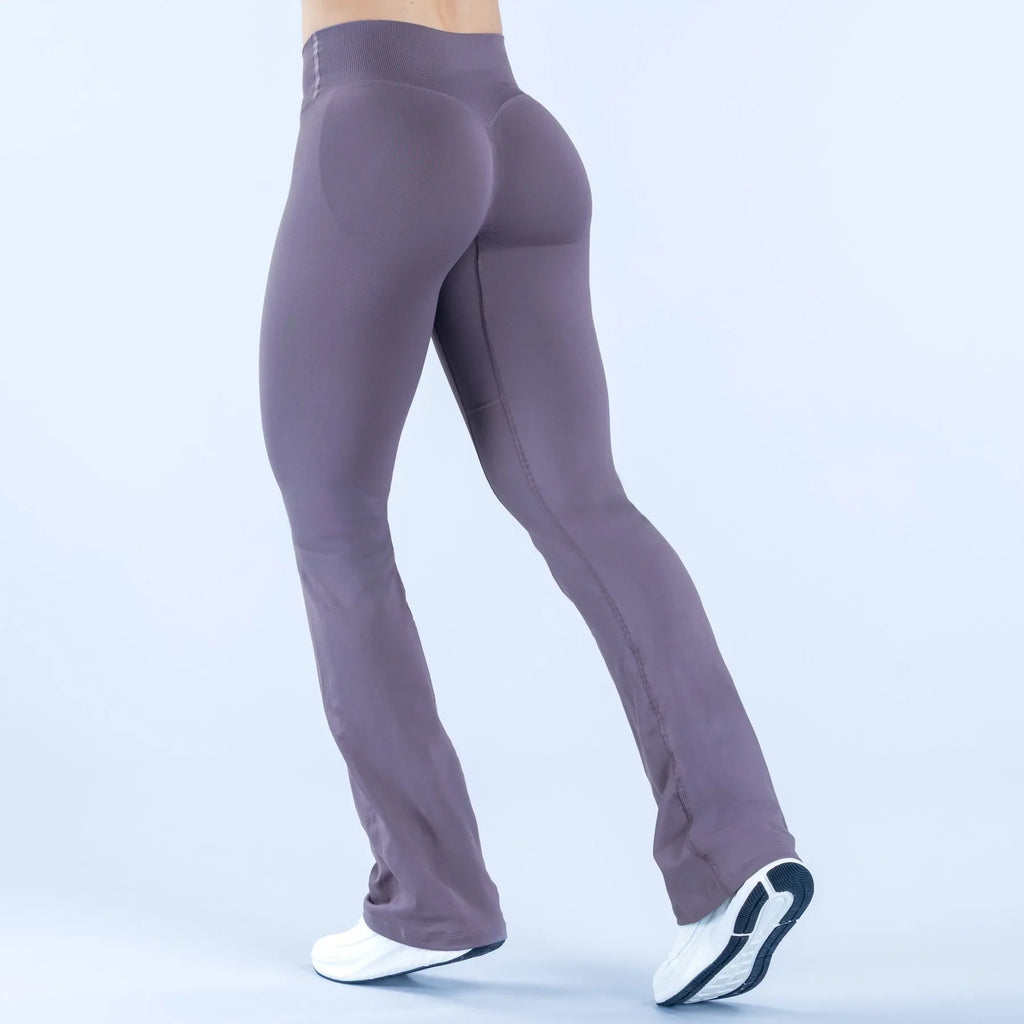 NCLAGEN Vision Flares Women Seamless Gym Yoga Pants High Cross Waist Fashion Sports Leggings Fitness Wide-leg Workout Trousers