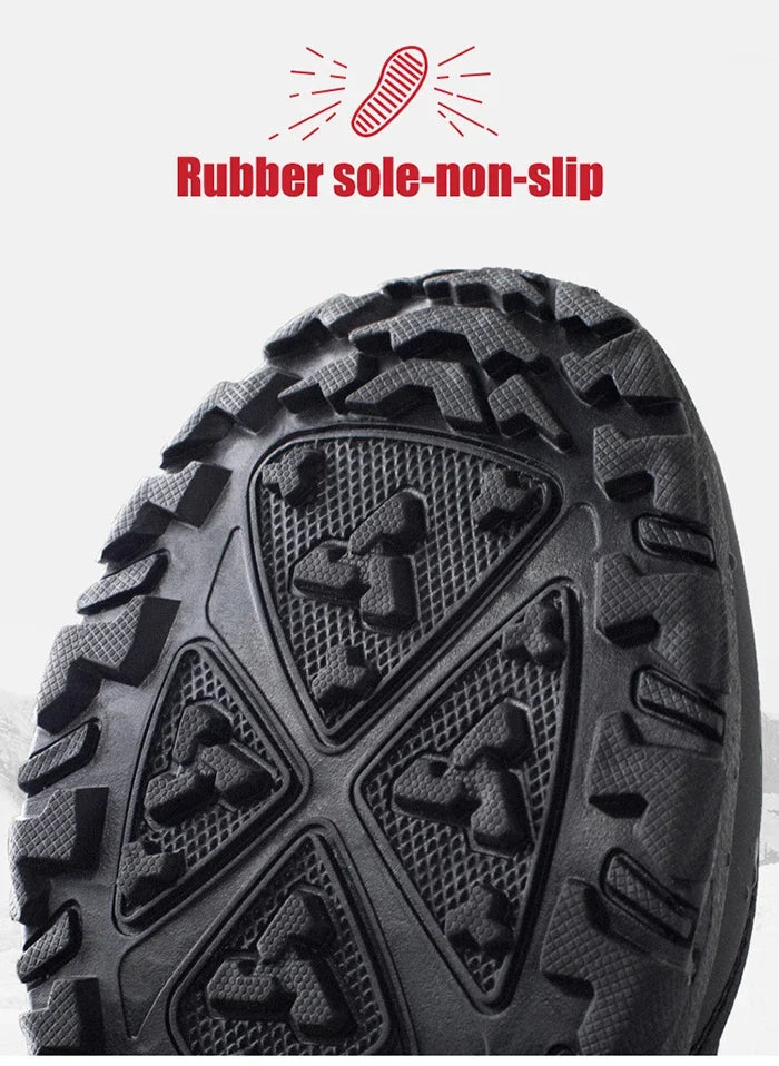 Men's Winter Waterproof Snow Boots, Warm Insulated Outdoor Boots
