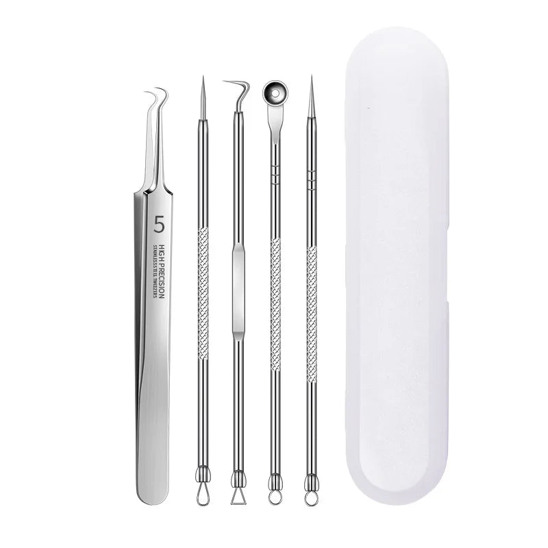 4-11 pcs Ingrown Hair Tweezers Acne Blackhead Removal Needles Black Dots Cleaner Deep Cleansing Pore Cleaner Face Skin Care Tools