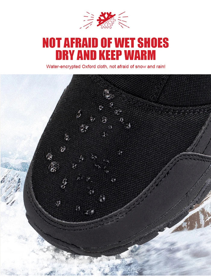 Men's Winter Waterproof Snow Boots, Warm Insulated Outdoor Boots