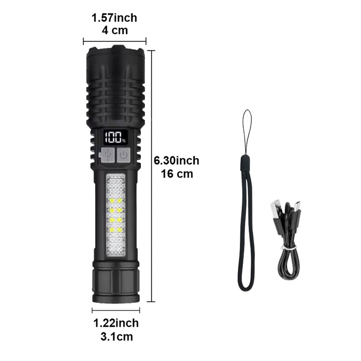 99000000LM 1500W Ultra Powerful Flashlight Rechargeable LED Tactical Torch Super Bright Lamp Outdoor Adventure Fishing Camping