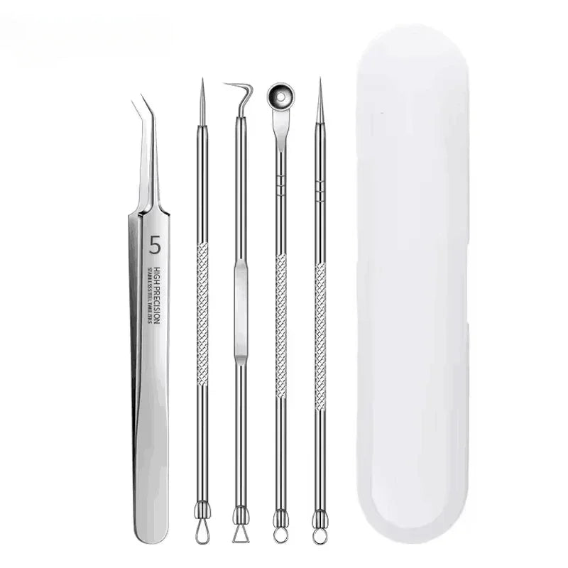 4-11 pcs Ingrown Hair Tweezers Acne Blackhead Removal Needles Black Dots Cleaner Deep Cleansing Pore Cleaner Face Skin Care Tools