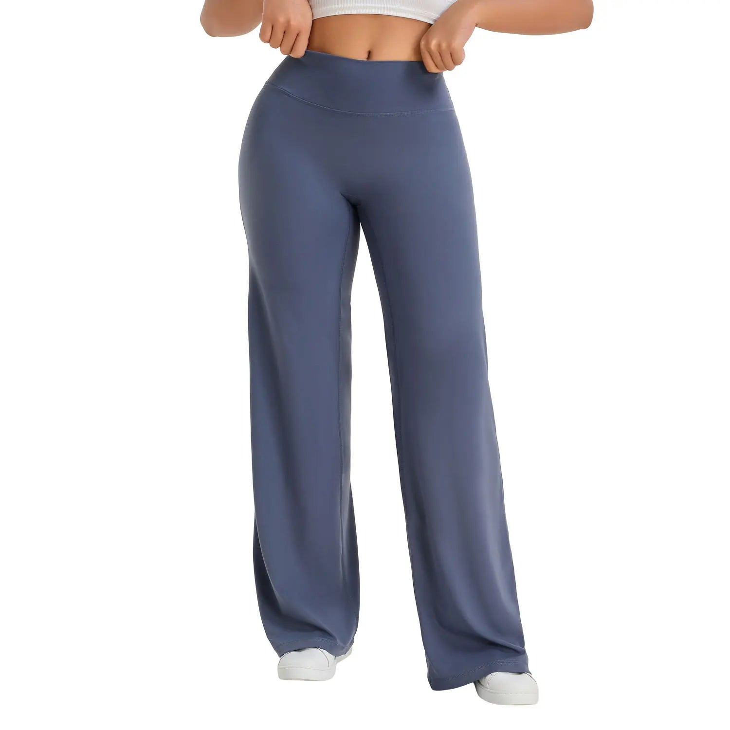 NCLAGEN SoftMotion Straight Leg Bottoms Women's Mid-Waist Yoga Pants GYM Leggings Naked Feel Pilates Running Sports Trousers