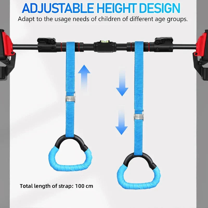 Gymnastics Rings For Kids Home Exercise Adjustable Strap Strength Training Fitness GYM Equipment Swing Sensory Sports Fun