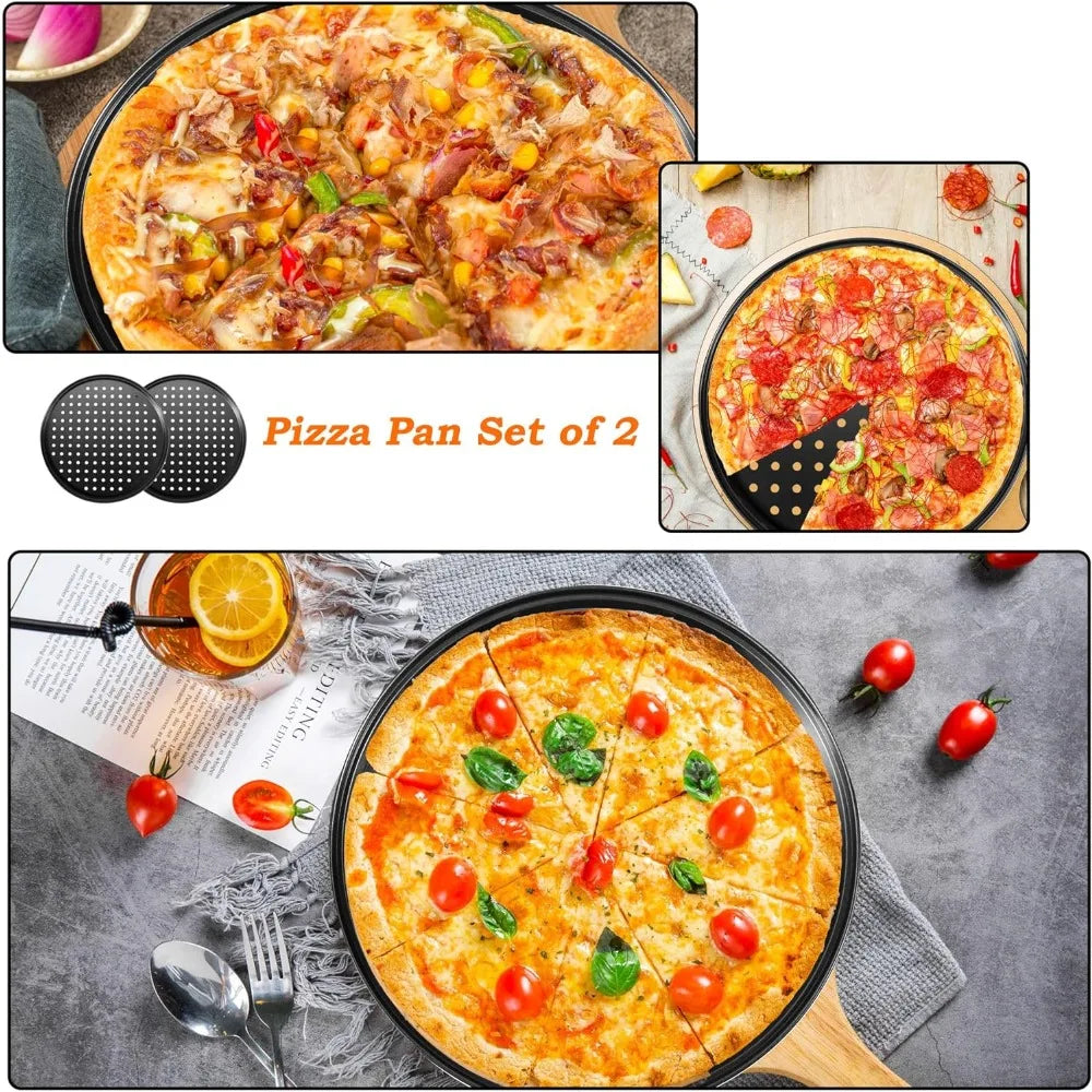 Perforated Round Pizza Pan 28 cm (11 in) Steel Oven Tray