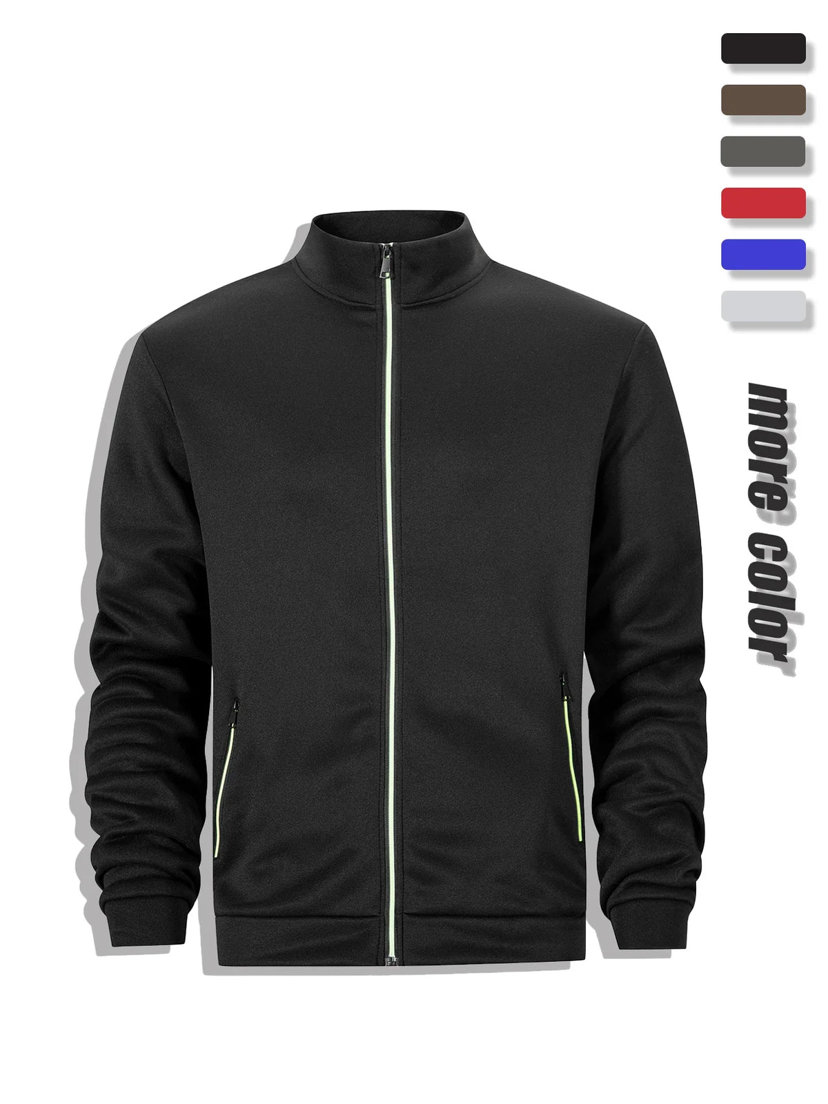 Men's Casual Sweatshirt Jackets Full Zip Up Cardigan Stand Collar Jacket Autumn Winter Male Outdoor Windproof Warm Coat