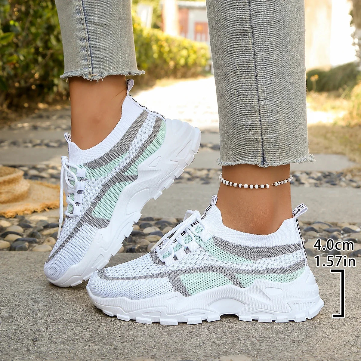Women's Shoes - Summer 2026 Casual Sports Shoes, Breathable and lightweight, Dual-Color or Single-Color Fashionable Work Shoes