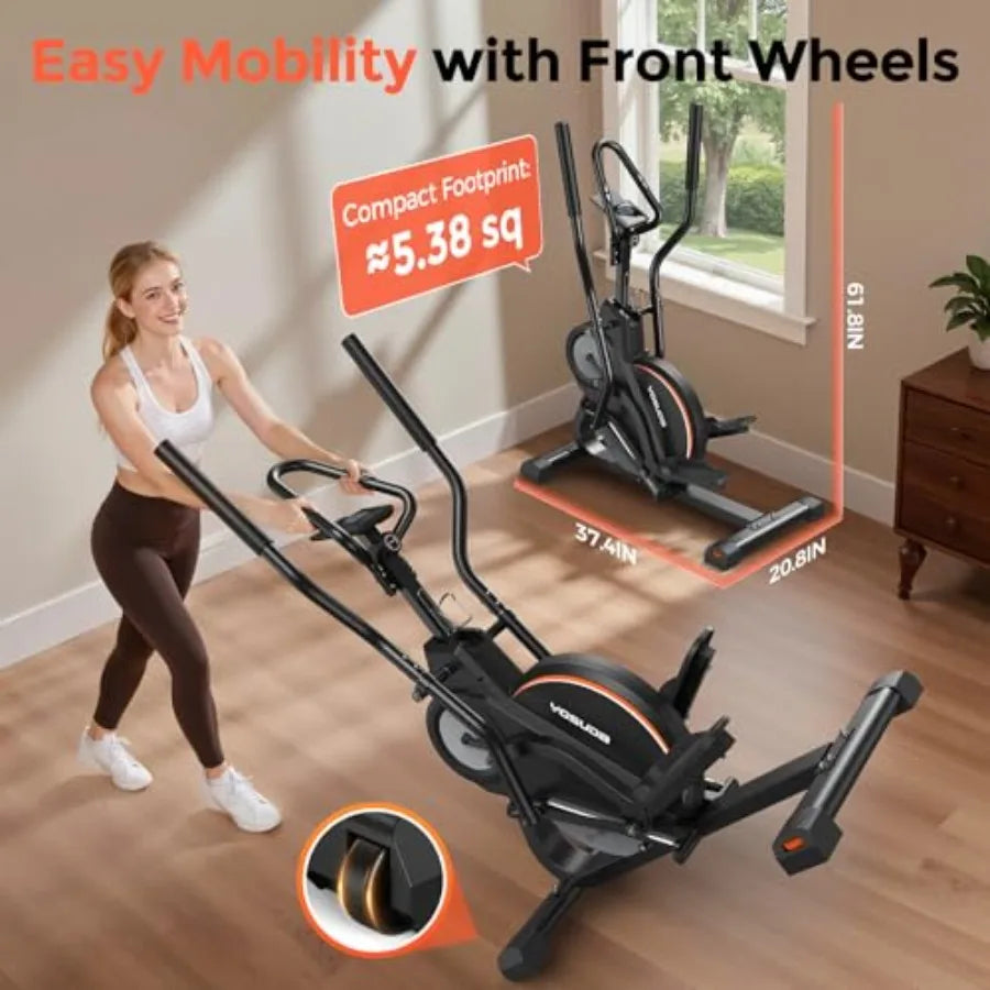3-In-1 Elliptical Cardio Climber Stair Stepper For Home, Compact