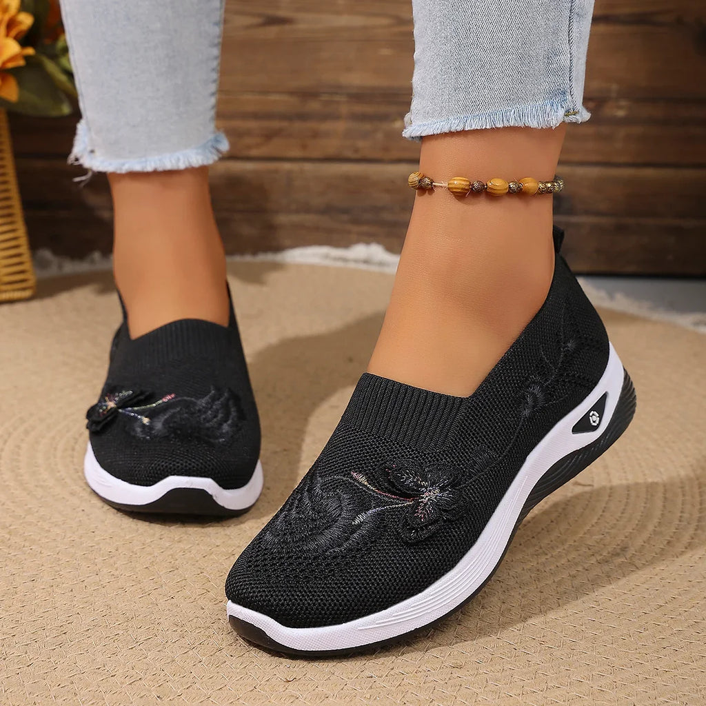 Women's Lightweight Durable Knit Sneakers Microfiber Breathable Spring Summer Outdoor Daily Commute Casual Walking Shoes