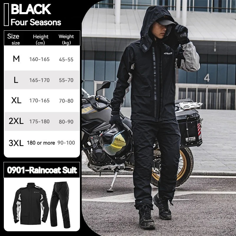 Motorcycle Raincoat Suits Men Waterproof Rain Gear Rain Jacket Reflective Work Rain Coats Lightweight Hiking Rainsuit