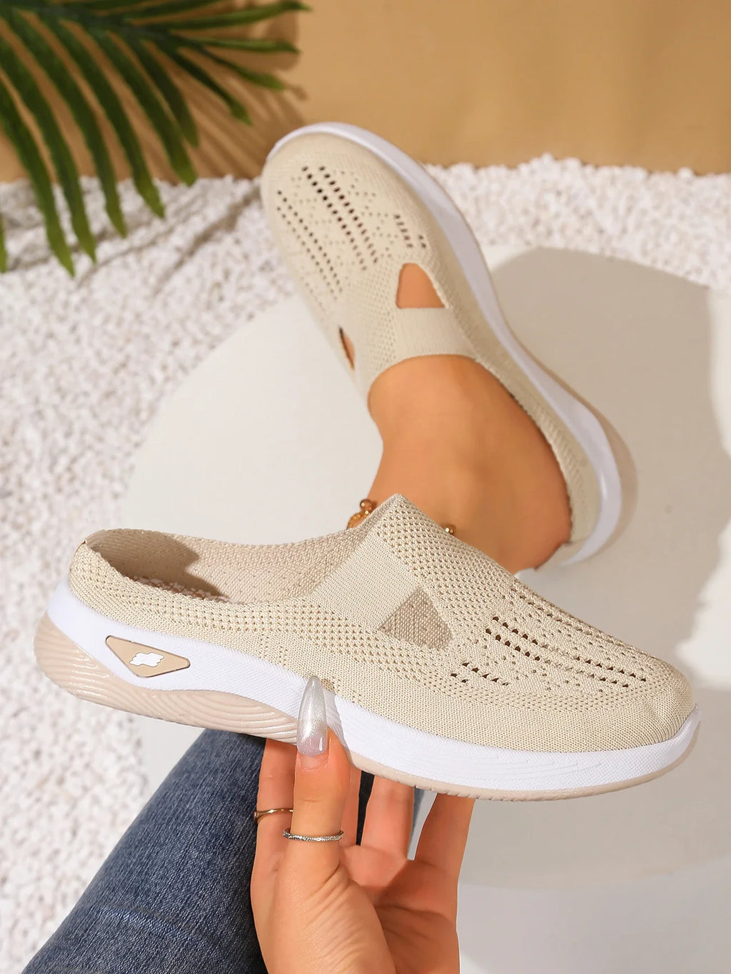 Women Shoes Convenient and Comfortable at Home, One Foot with a Vent and Half Slipper Women's Summer Shoes