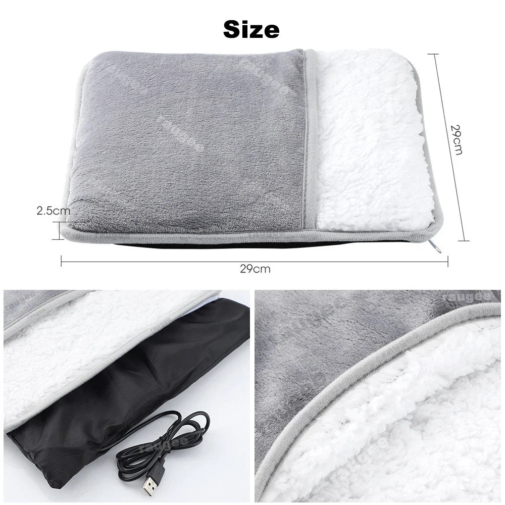 Foot Warmer USB Constant Temperature Foot Heating Pad for Home Bedroom Electric Foot Heater Soft Plush Winter Foot Warmer Mat
