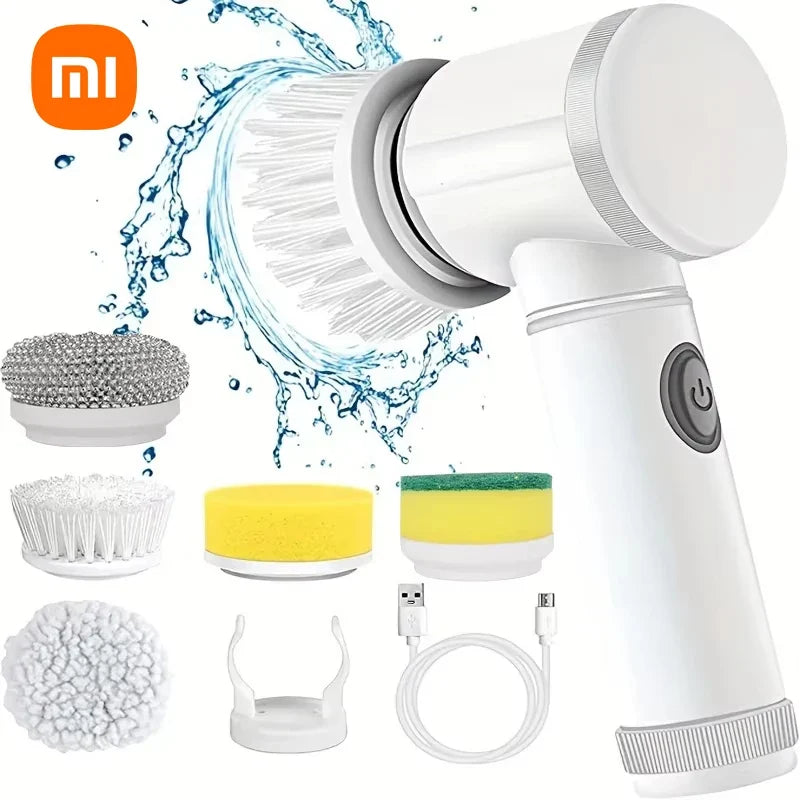 Rechargeable Electric Cleaning Brush – Cordless Spin Scrubber with Replaceable Brush Heads for Bathroom, Kitchen, and Multi-Surface Cleaning