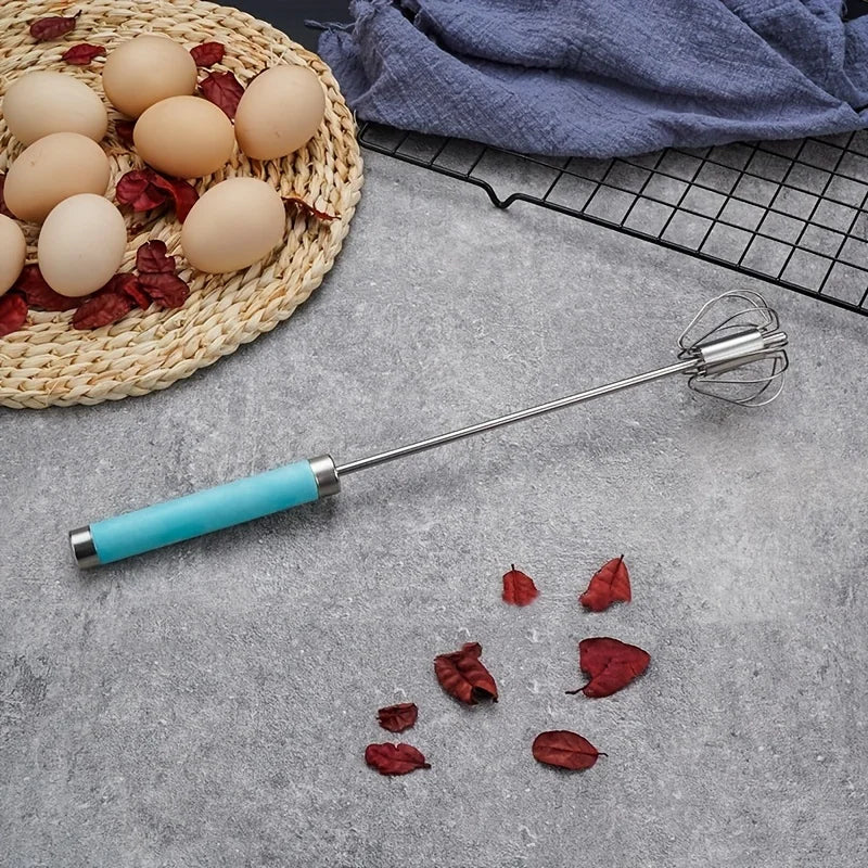 Easy Whisking Stainless Steel Whisk | Semi-Automatic Egg Beater for Hand Stirring