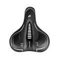 Comfort Bicycle Saddle Extra Wide MTB Road Bike Seat with Memory Foam Silicone Gel Cushion, Shock Absorbing Hollow Breathable PU Leather Bike Saddle with Suspension Balls, Rain Cover and Tools for Mountain City Cycling