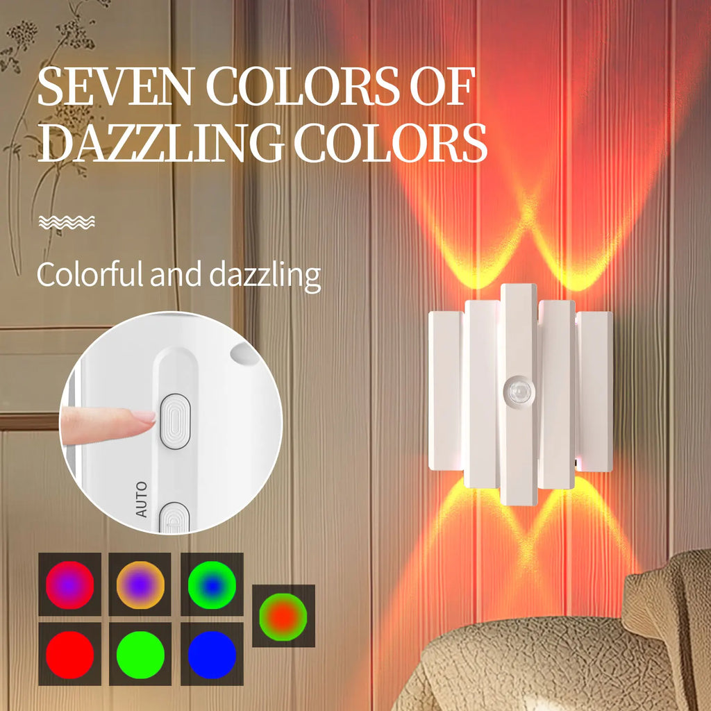 RGB Gradient LED Night Light with Motion Sensor Wall Lamp