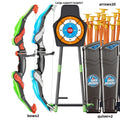 Bow and Arrow Set for Kids, LED Light Archery Playset, 10 Suction Cup Arrows, Big Support Dartboard, Birthday Gifts for Boys