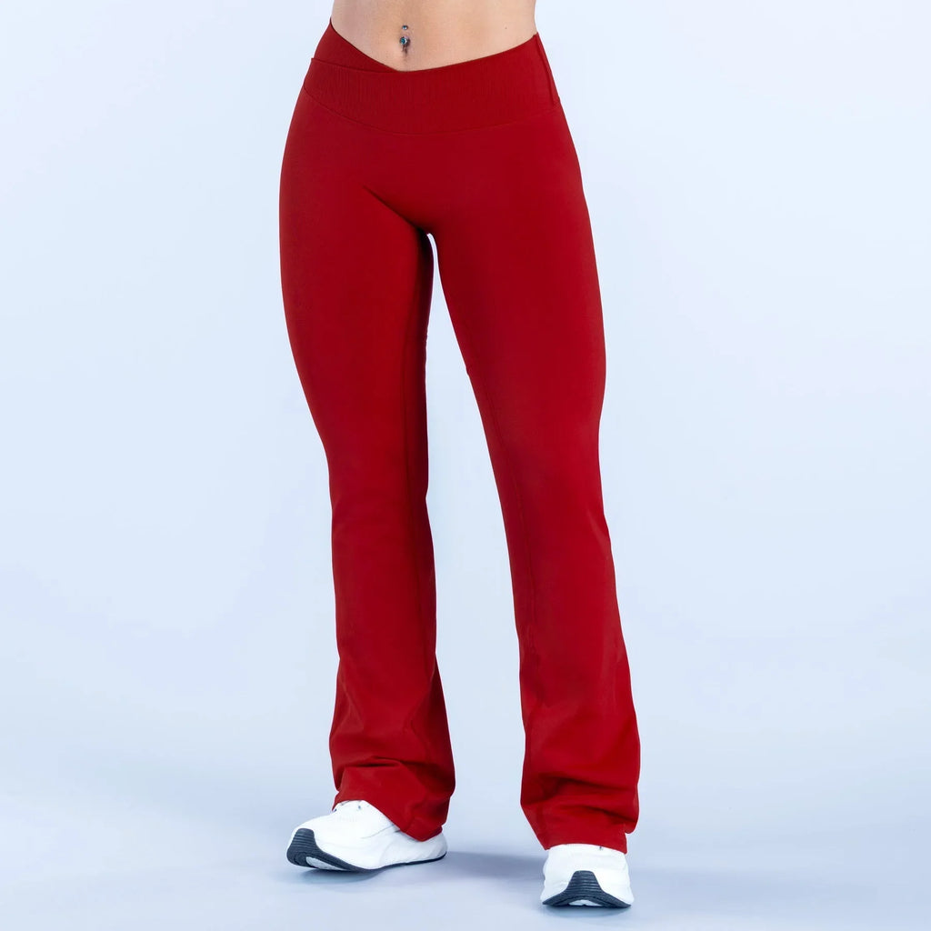 NCLAGEN Vision Flares Women Seamless Gym Yoga Pants High Cross Waist Fashion Sports Leggings Fitness Wide-leg Workout Trousers